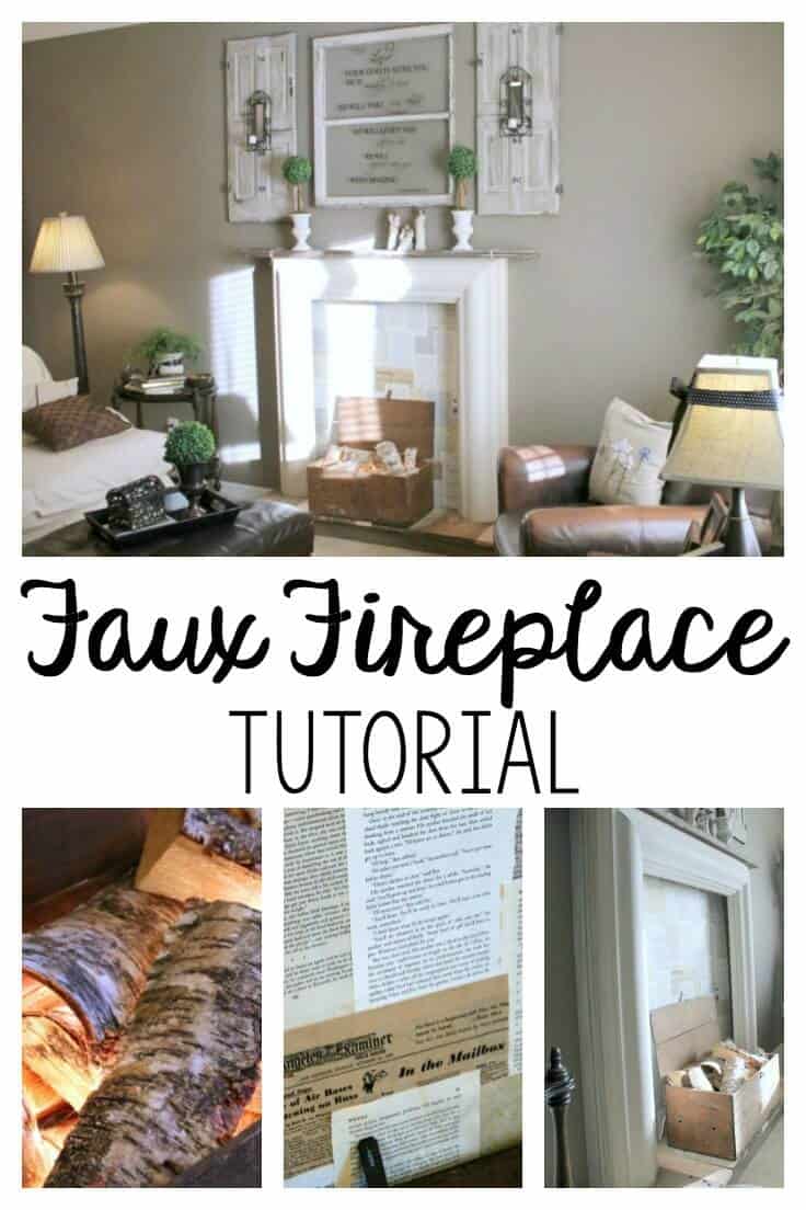DIY Faux Fireplace Tutorial | Jen @ Noting Grace shares how she transformed her living room into a cozy reading spot with a faux fireplace.