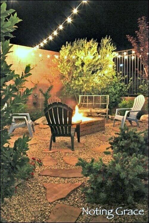 DIY Paved Patio Firepit: How we turned an ugly gravel pit into a backyard escape.