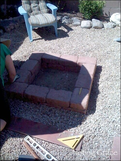 DIY Paved Patio Fire Pit: How we turned an ugly gravel pit into a backyard escape.
