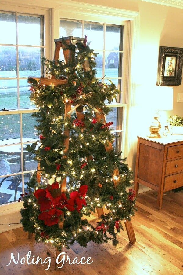 Tight budget this holiday season? How about a DIY Christmas Tree Ladder? When we didn't have a budget left for a tree, I had to get creative. This was my solution!