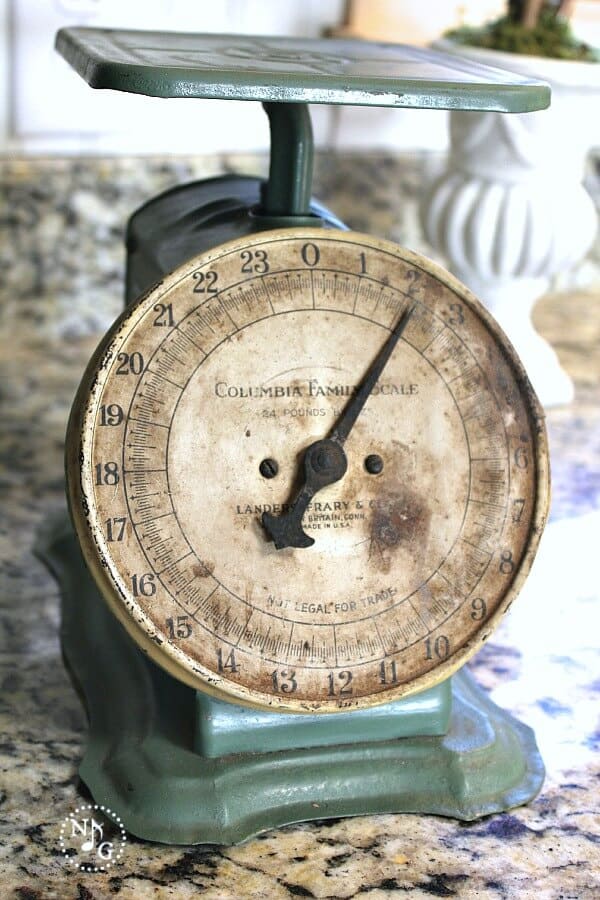 Decorating with Heirlooms - using a vintage scale in your decor