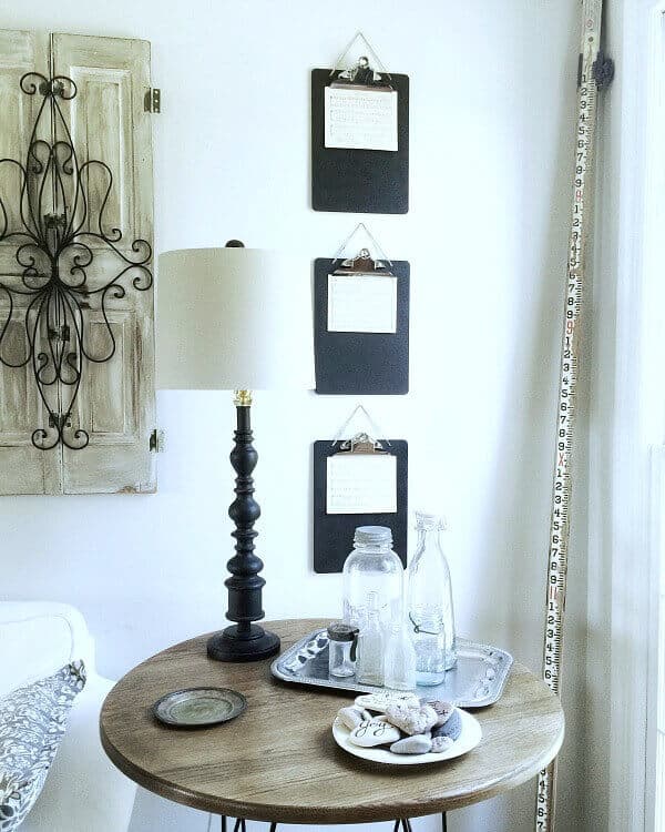 DIY Clipboard Art: Display Creating Chalkboard Painted Clipboards with twine from Noting Grace