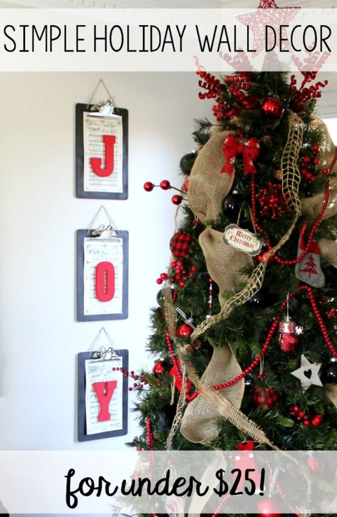 Simple Holiday Wall Decor - a Christmas DIY for $25 - Noting Grace