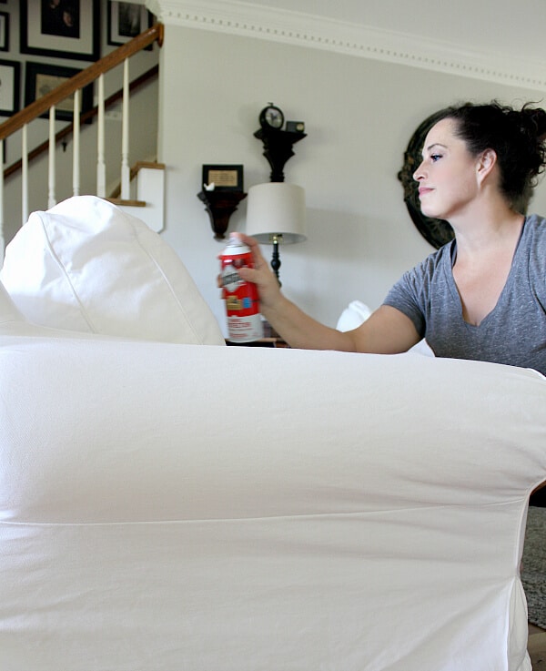 How do you keep your slipcovers white with messy boys in your house? Answering my most commonly asked question on the blog, revealing my secret to keeping it looking fresh, plus tips to help you extend the time between washing. #ad Disclosure: This shop has been compensated by Collective Bias, Inc. and its advertiser Scotchgard™ Fabric and Upholstery Protector. All opinions are mine alone. #worryfreemessfree #CollectiveBias