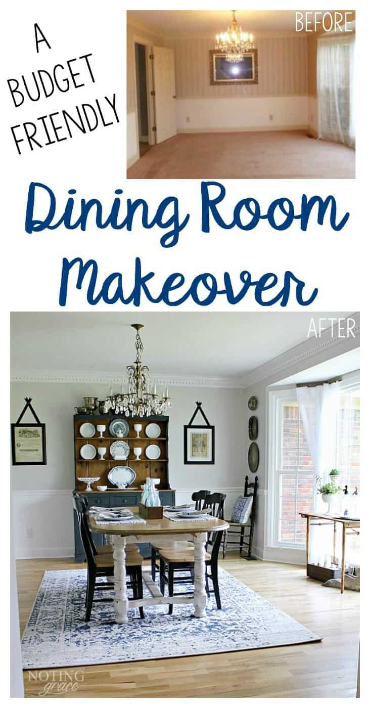 A Budget Friendly Dining Room Makeover - I'm sharing how I created a cozy dining space with a tiny budget!