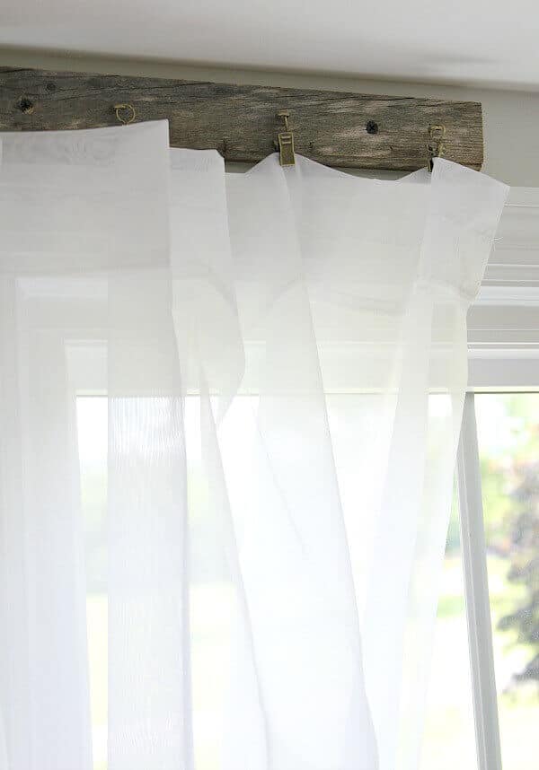 Pallet Curtain Rods - I needed a solution for my bay window and came up with this unique idea.