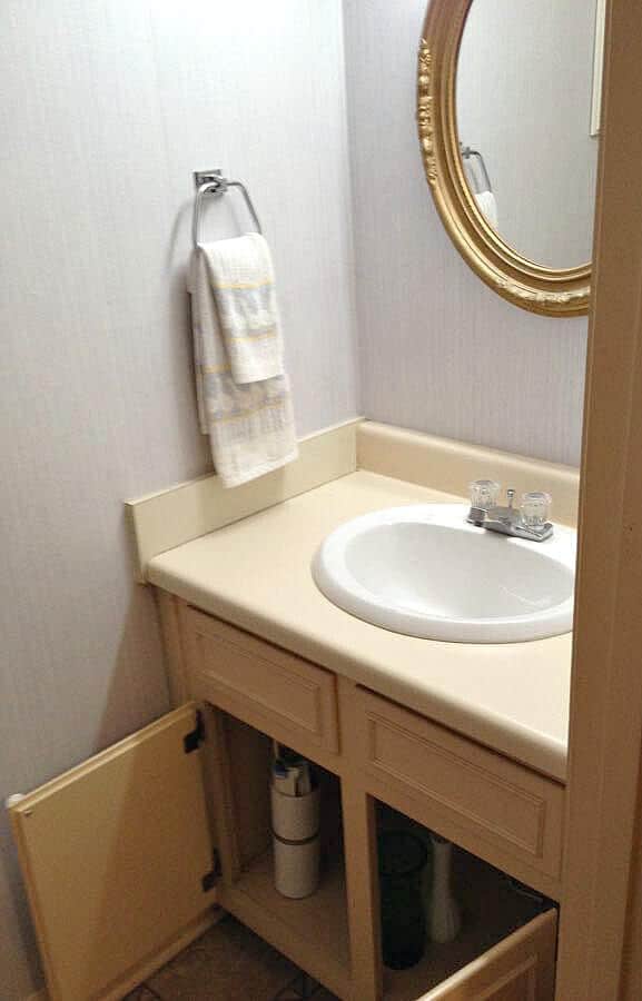 Diy Wood Bathroom Countertop An Easy, How To Change Bathroom Vanity Top