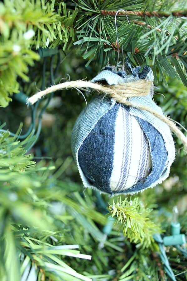 doy denim covered ornaments