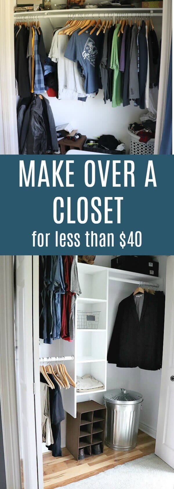 We are transforming our son's room into an Budget Friendly Industrial Teen Room for the One Room Challenge. The week - we are making over a closet for less than $40!