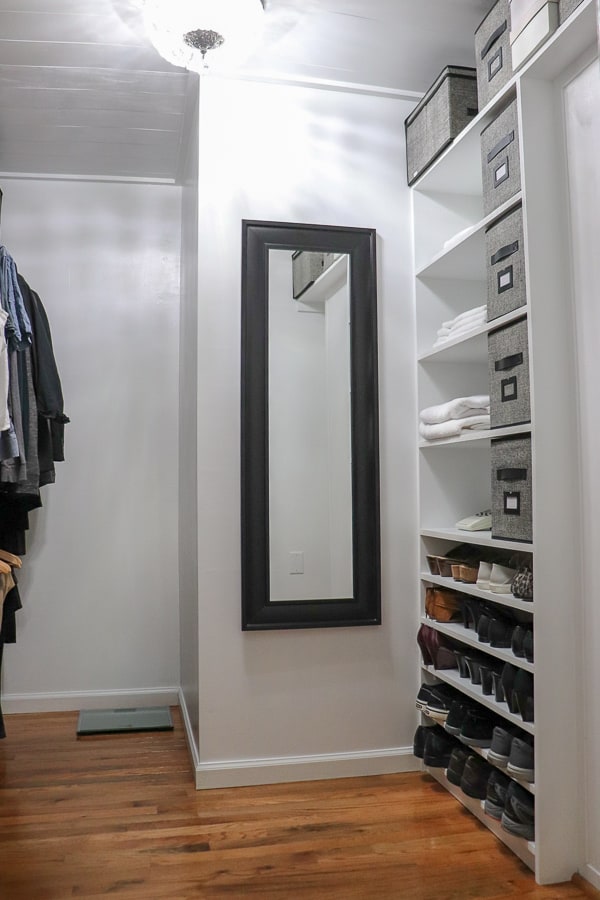 When we renovated our master bathroom, we were left without a closet. Here is how rebuilding our master closet gave us so much more storage.
