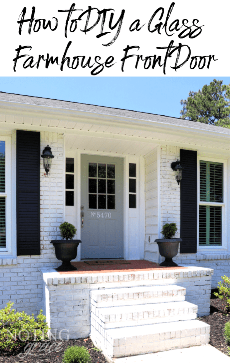 how to DIY a glass farmhouse front door