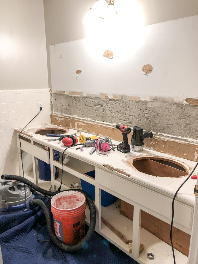 How To Easily Make A Bathroom Countertop Taller Noting Grace