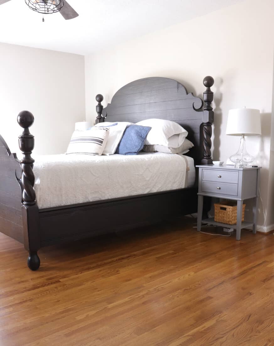 large black cannonball bed frame