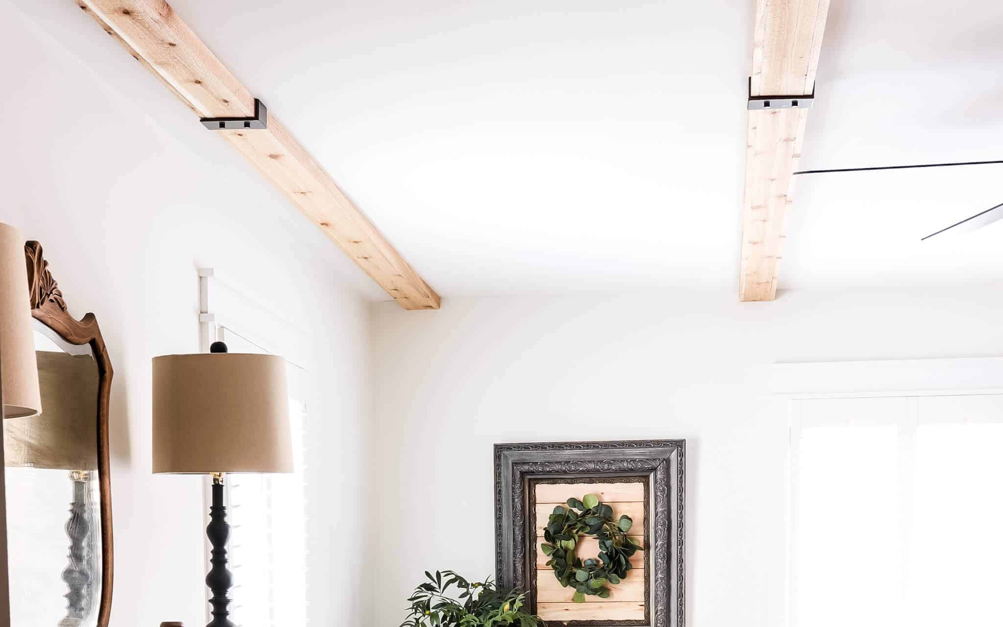 DIY cedar ceiling beams
