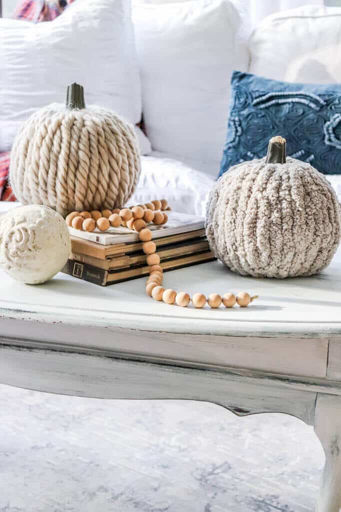 Chunky Knit Yarn Covered Pumpkins