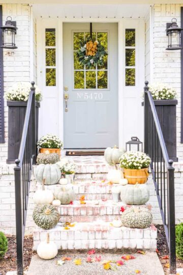 Decorating a Porch With Heirloom Pumpkins and Mums - Noting Grace