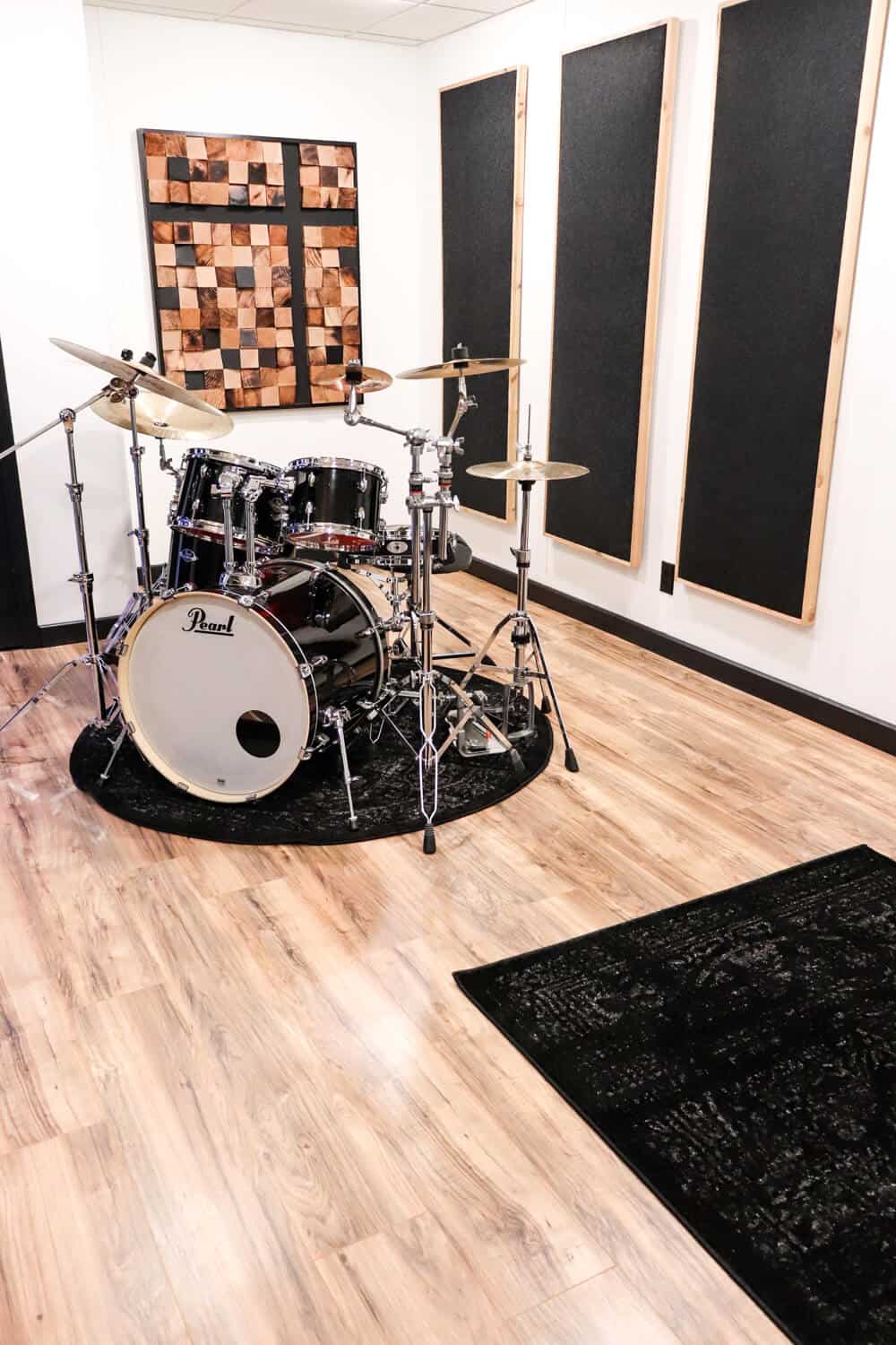 drum practice room with sound panels