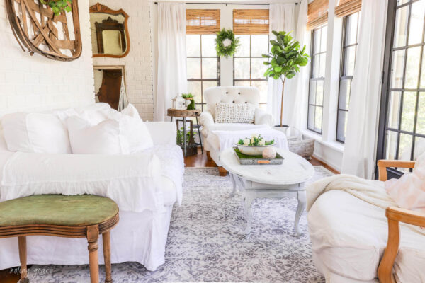 View of Best Budget Minimalist Fall Decor for Your Sunroom