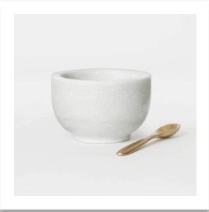 Pinch Bowl with Gold Spoon