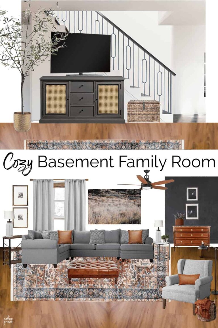 Cozy Basement Family Room Mood Board
