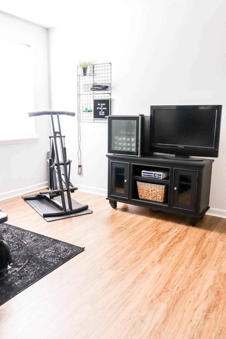 How to Upcycle An Entertainment Center for our Home Gym