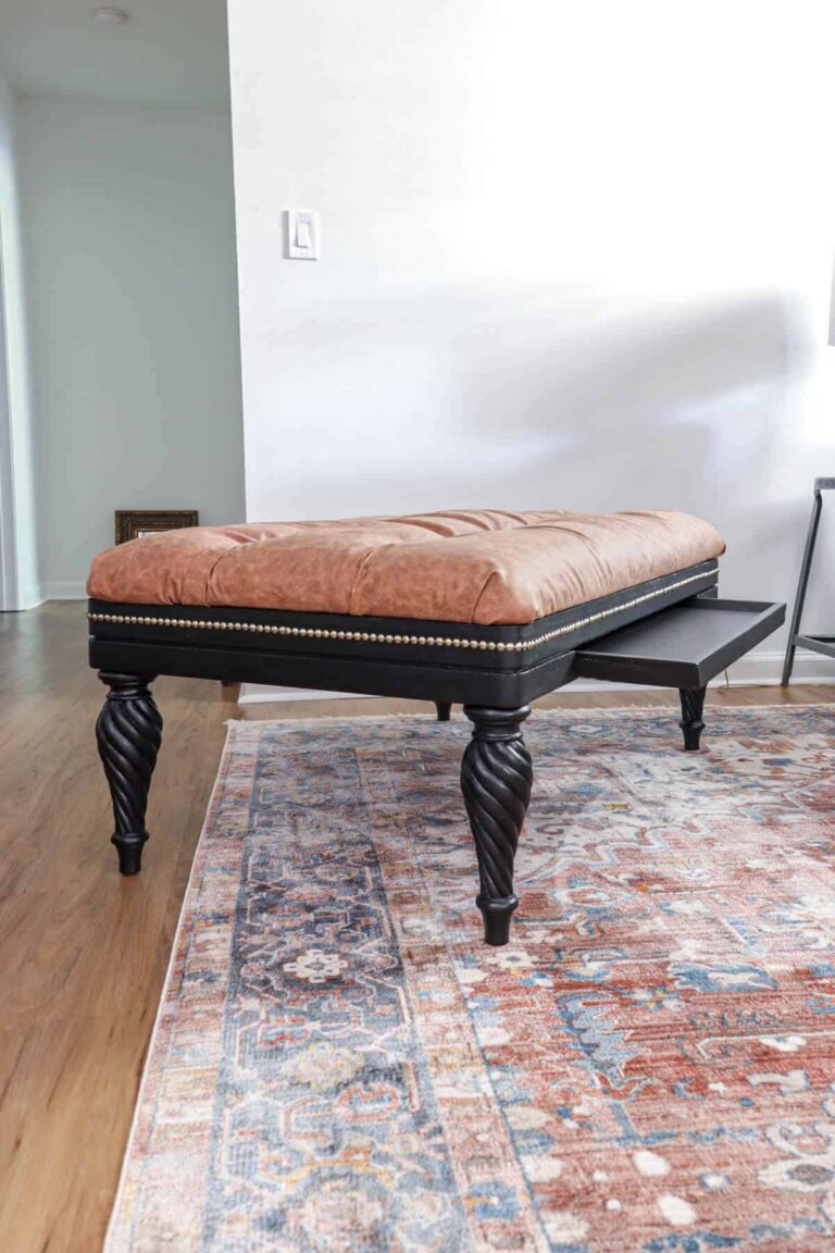 DIY Tufted Ottoman: How to Reupholster an Ottoman