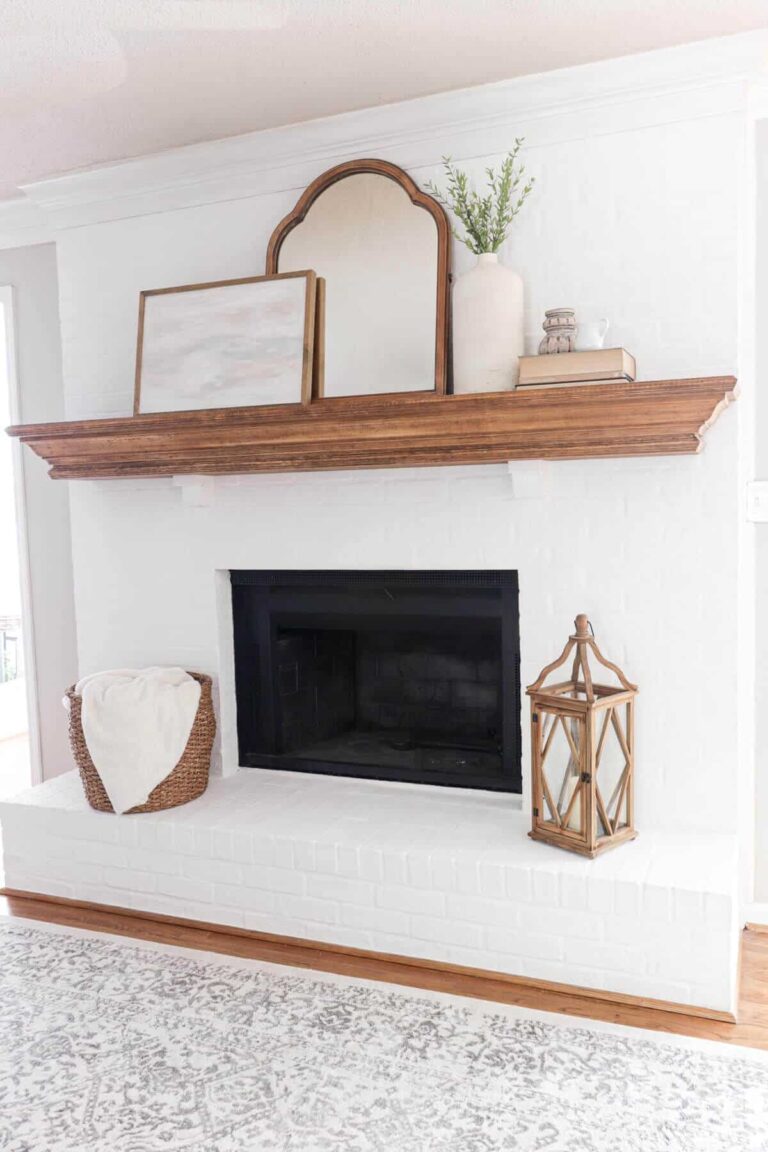 How to Makeover a Brick Fireplace with Lime Slurry