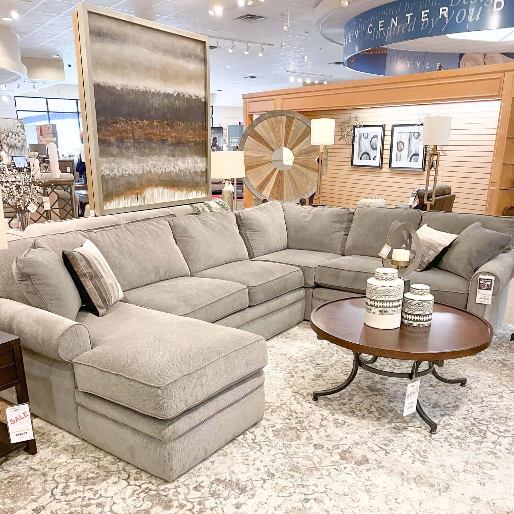 Collins Lazyboy sectional in the showroom