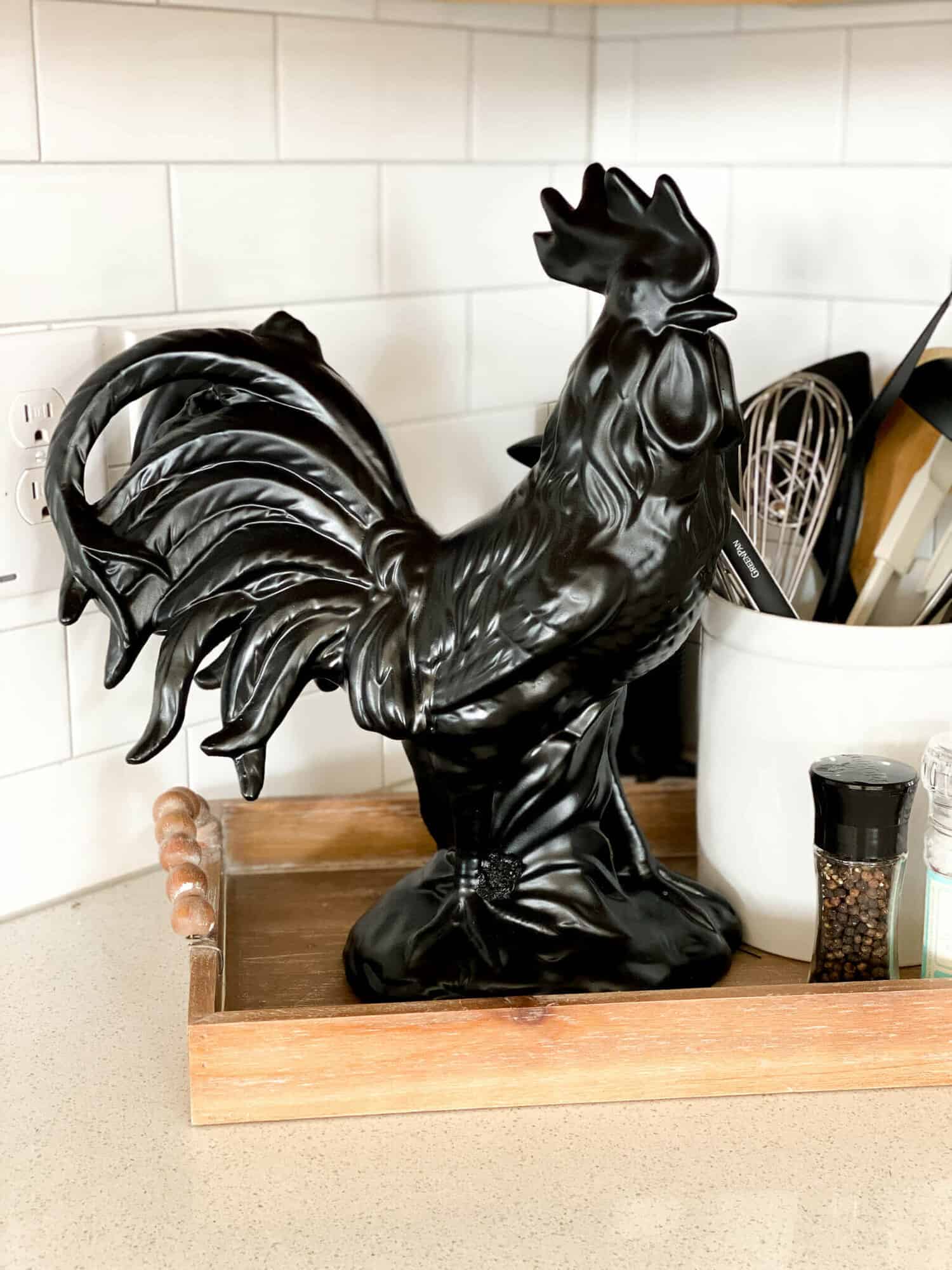 black painted rooster