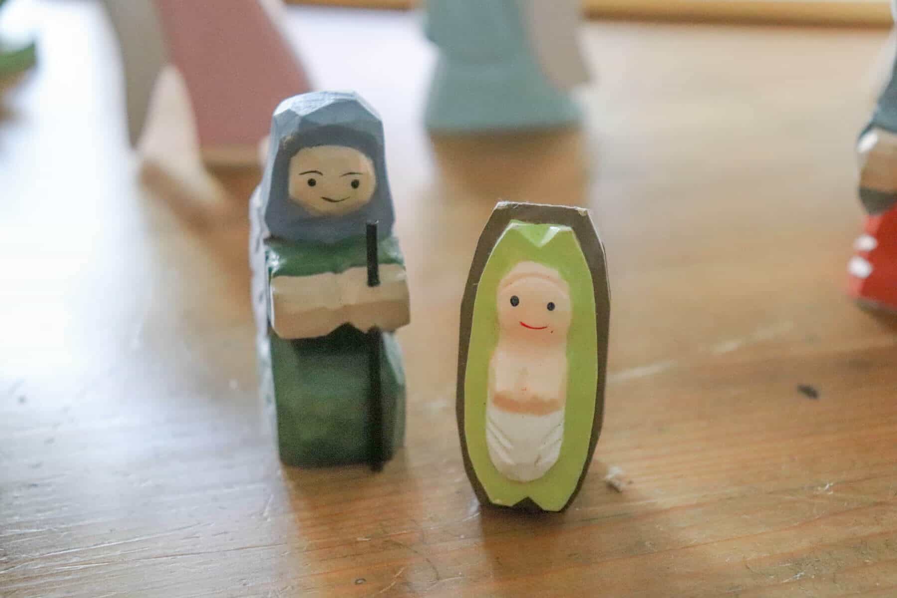 Childs wooden nativity scene