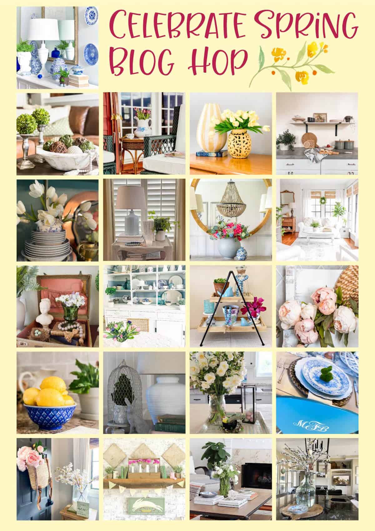 collage of spring home tour