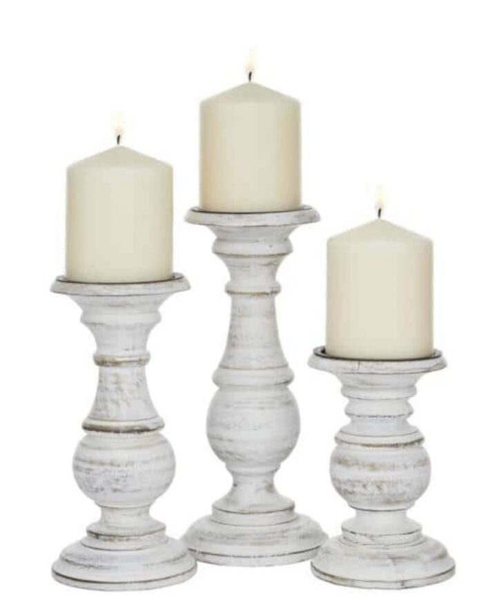 wooden candlestick home decor find from Home Depot