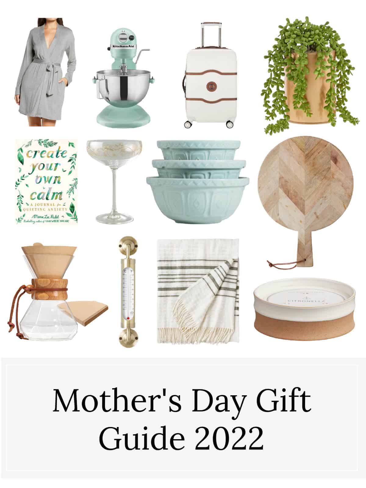 collage of gift ideas for Mother's Day