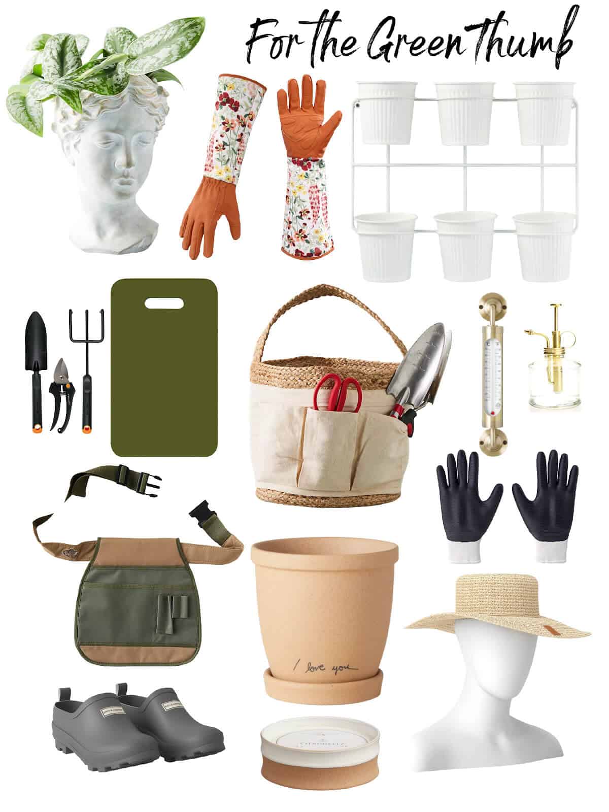collage of Mother's Day gift ideas for the gardening mom