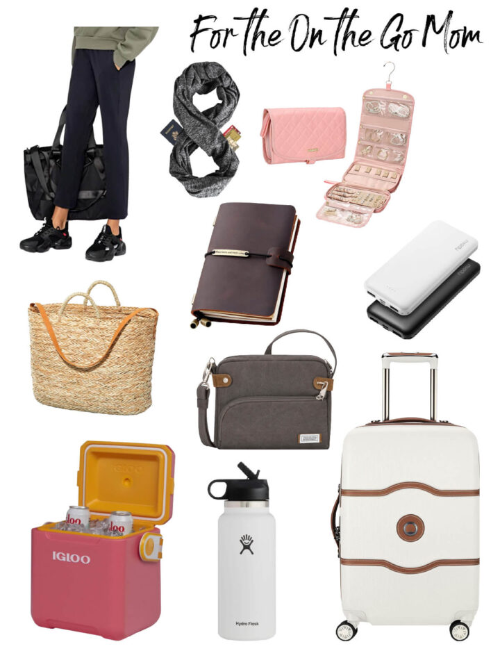 collage of travel gift ideas for Mother's Day
