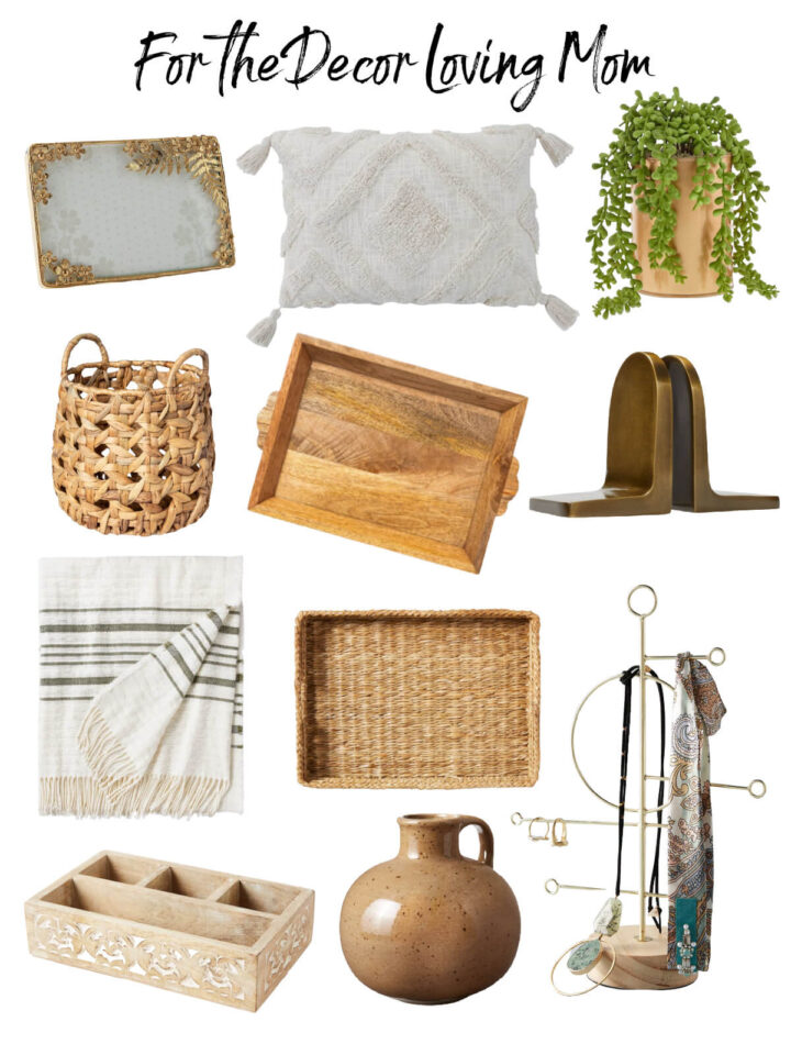 collage of gift ideas for Mother's Day for the Home decor loving mom 
