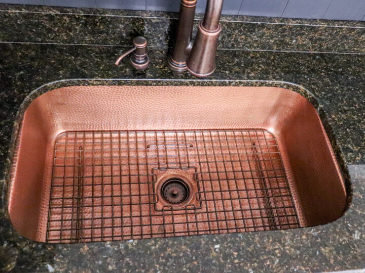 Sinkology copper undermount sink with sink strainer
