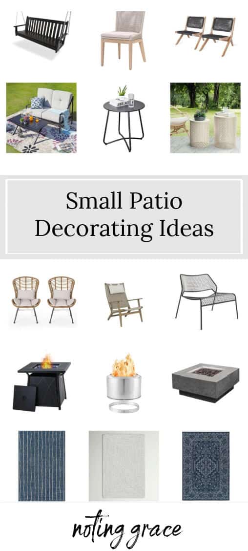 collage of outdoor patio decor from Wayfair