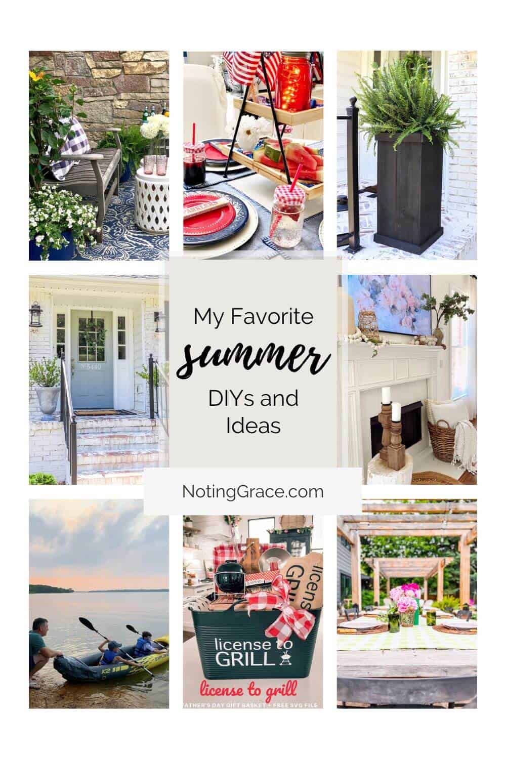 collage of easy summer projects