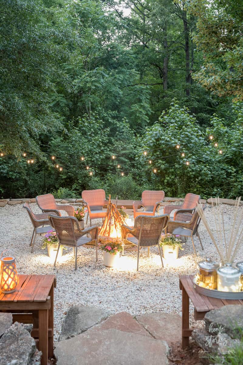 DIY Gravel Fire Pit Idea from Home Stories A to Z