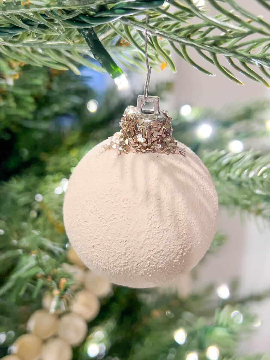 faux crushed velvet ornament with glitter top