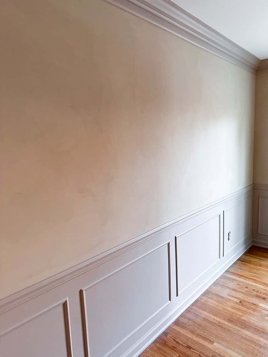 painted wainscoting in dining room