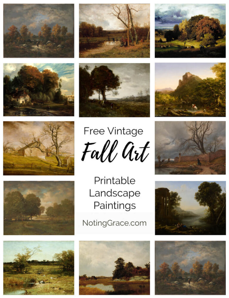 Free Vintage Fall Art – 26 Printable Landscape Paintings