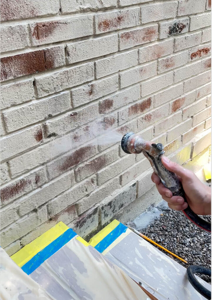 How to Limewash Exterior Brick House with Riposo Beige